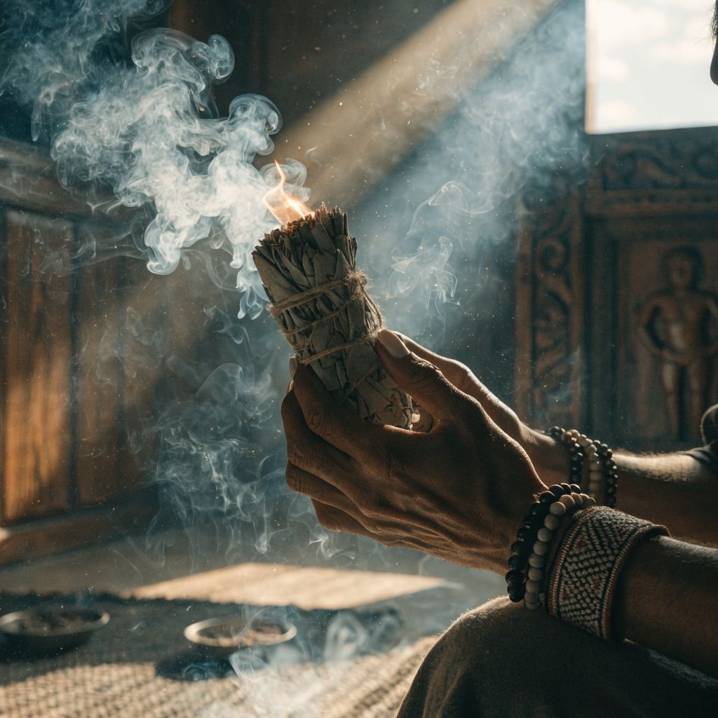 Smudging and Burning Sage